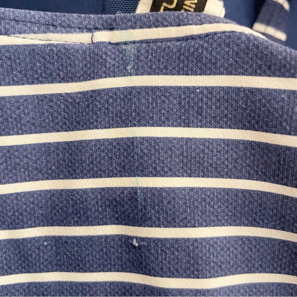 NIPTUCK Swimsuit Navy Stripe 6 Slimming Ruched Small Nautical Coastal - Picture 8 of 12